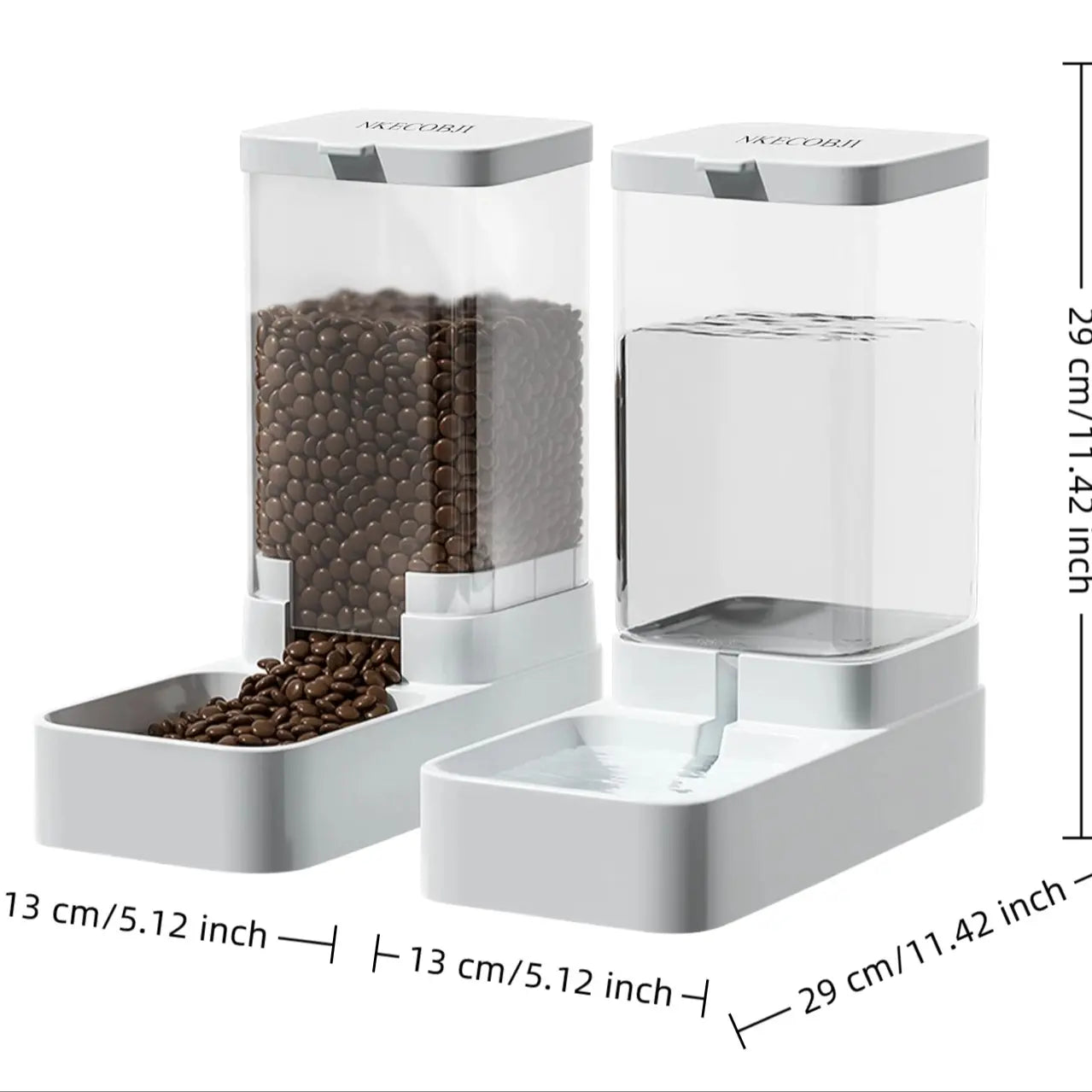 Gravity Pet Feeder and Waterer Set, Automatic Dog Feeder, Food Feeder and Drinking Fountain for Dogs Cats Pets, Large Capacity, Easy to Use
