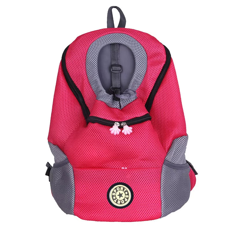 Pet Backpack Carrier for Small Dogs & Cats - Front-Folded Travel Backpack with Ventilation Mesh & Harness-Like Zipper Lock