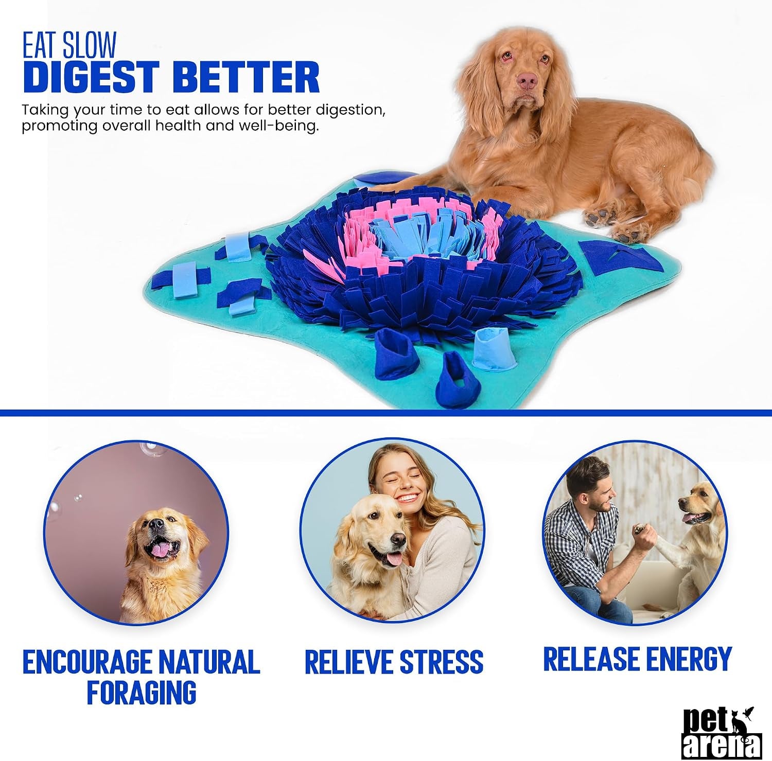 Snuffle Mat for Dogs Large Breed, Cats - 25" X 25’’ Enrichment Toys for Large Snuffle Mat Dogs Encourages Natural Foraging Skills and Stress Relief for Size Small/Medium/Large Dog