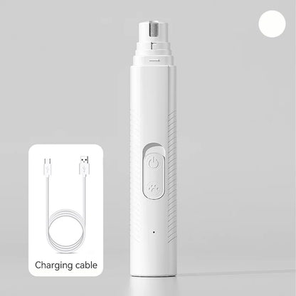 USB Rechargeable Electric Pet Nail Grinder for Dogs & Cats – Quiet Motor with Diamond Grinding Wheel