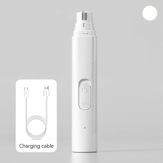 USB Rechargeable Electric Pet Nail Grinder for Dogs & Cats – Quiet Motor with Diamond Grinding Wheel