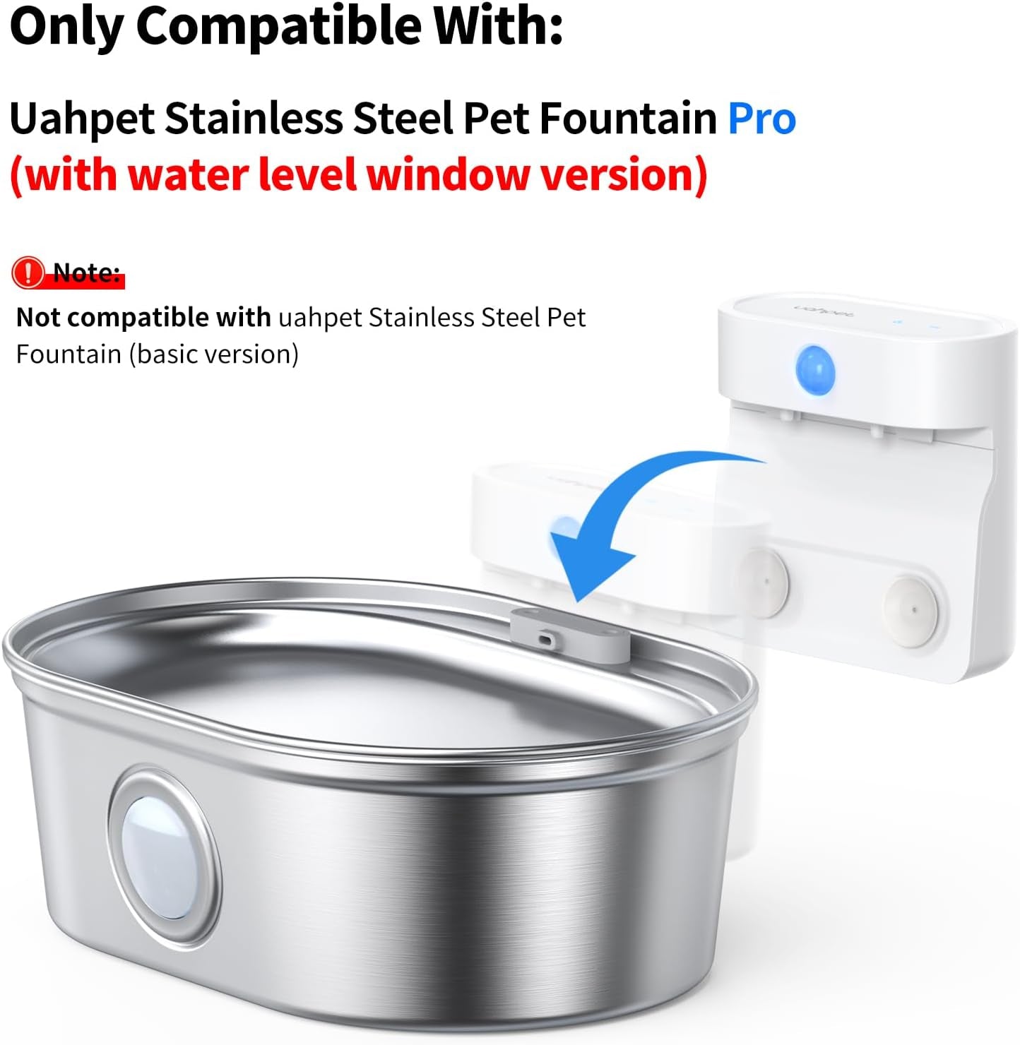 Replacment Pump for Stainless Steel Pet Water Fountain Pro (With Water Level Window Version)