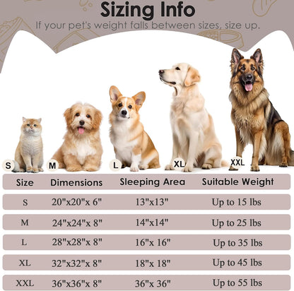 Dog & Cat Bed, 20In Cat Beds for Indoor Cats, Calming Donut Bed for Puppy and Kitten, Washable round Fluffy Pet Bed for Small Medium Dogs and Cats (Brown)