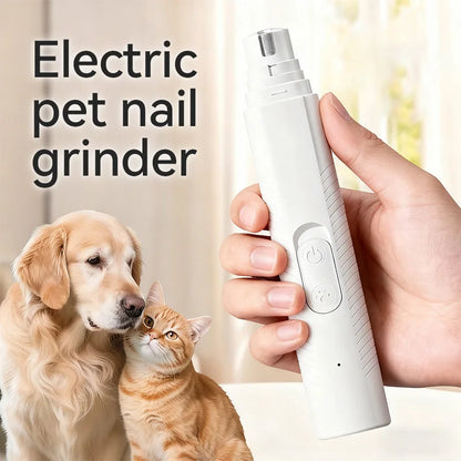 USB Rechargeable Electric Pet Nail Grinder for Dogs & Cats – Quiet Motor with Diamond Grinding Wheel
