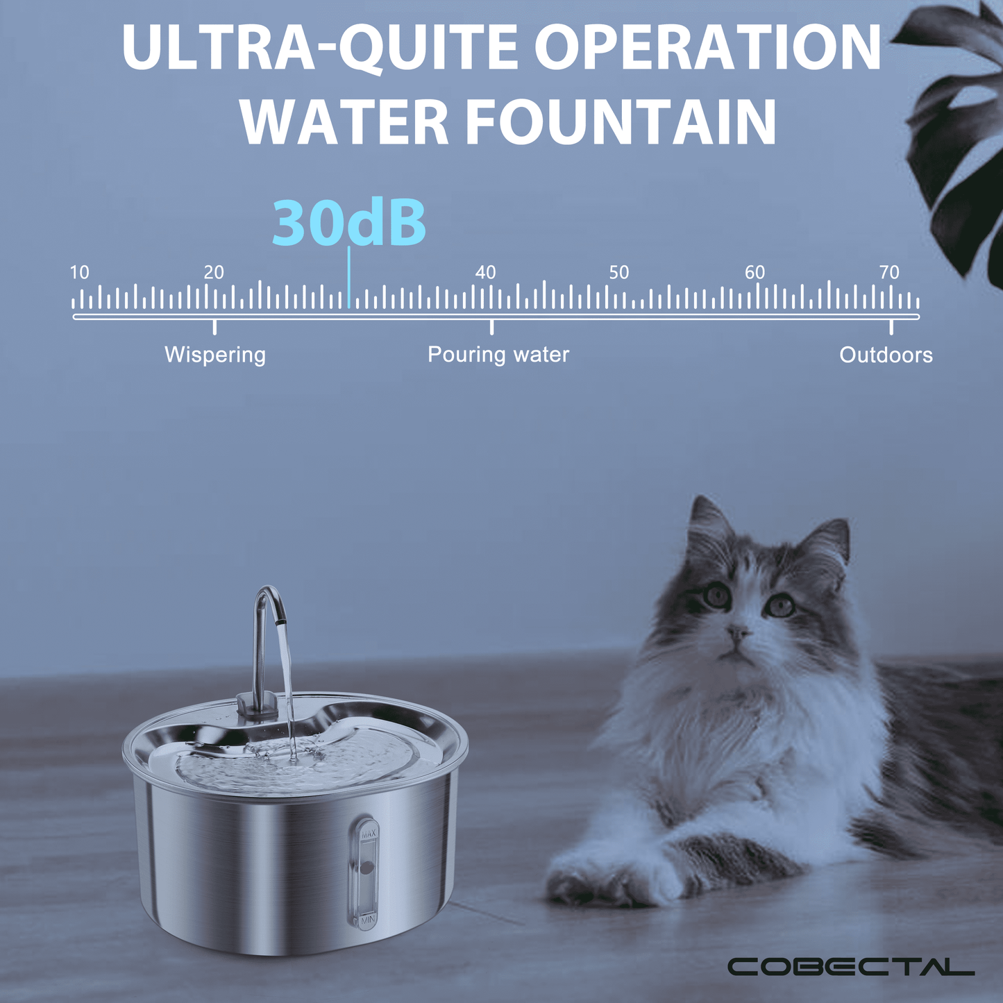 304 Stainless Steel Pet Water Fountain, 3.2L Automatic Electric Drinking Bowl for Cats and Dogs
