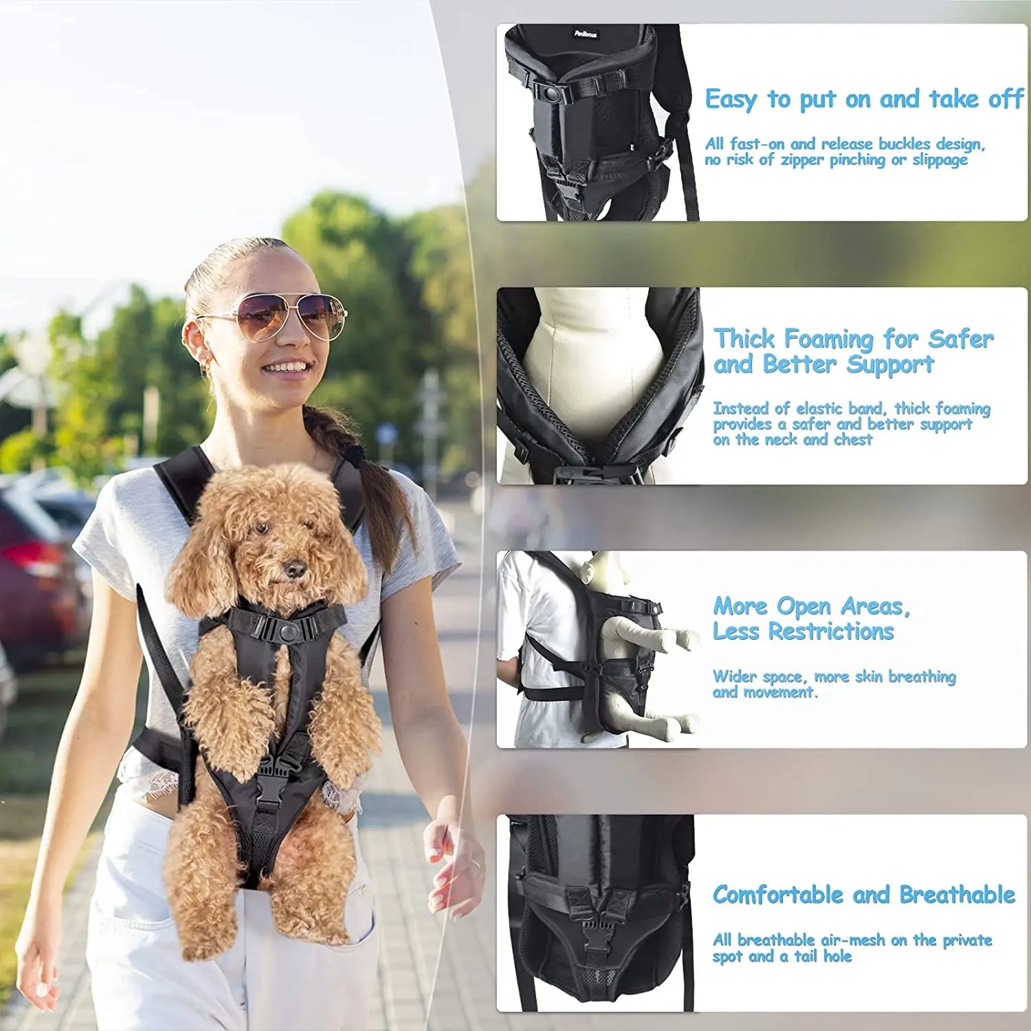 Pet Backpack Carrier for Cat Dogs Front Travel Dog Bag Carrying for Animals Small Medium Dogs Bulldog Puppy Mochila Para Perro