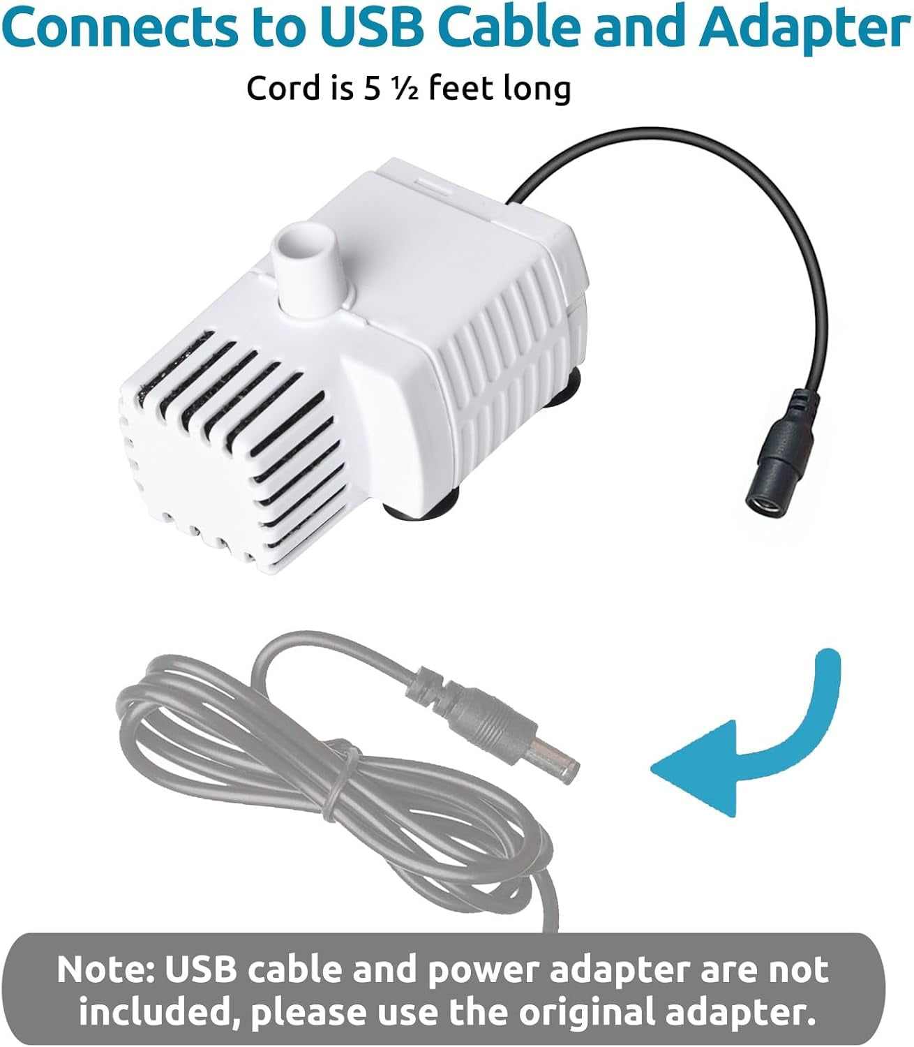 Replacement Pump for 100Oz Stainless Steel D60 Pet Fountain, Upgraded Back-Up Water Pump