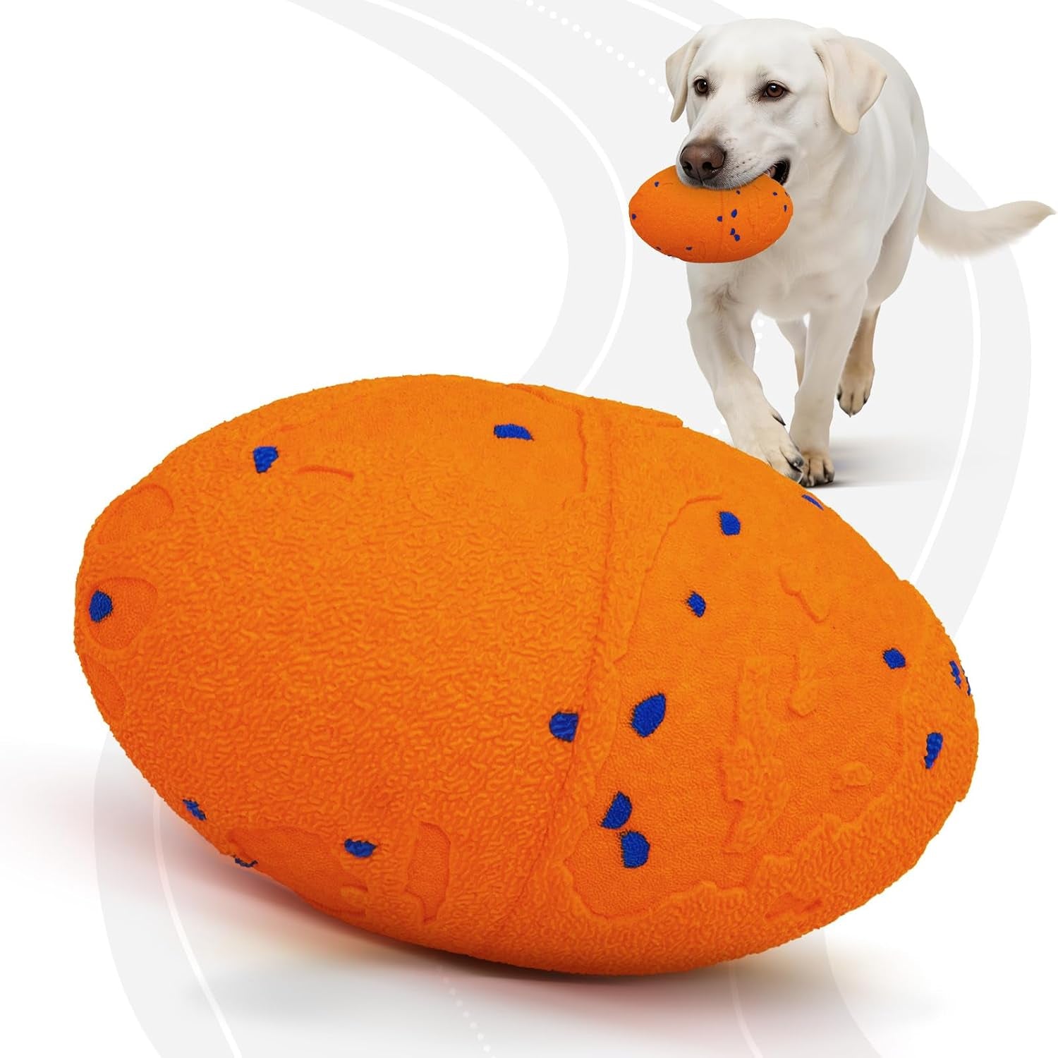 Interactive Dog Toy, Pet Ball Toys Automatic Moving Bouncing and Rotating, Solid E-TPU Material, IPX7 Waterproof Active Rolling Balls for Small, Medium and Large Dogs(Vorange)