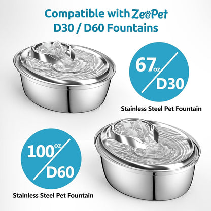 Replacement Pump for 100Oz Stainless Steel D60 Pet Fountain, Upgraded Back-Up Water Pump