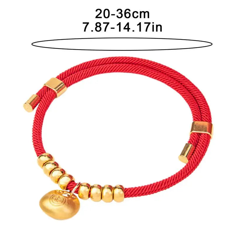 New Year Pet Collar Adjustable Dog Collar Chinese Gold Ingot Pet Collar New Year Necklace Cute Pet Costume Supplies Cat Collar