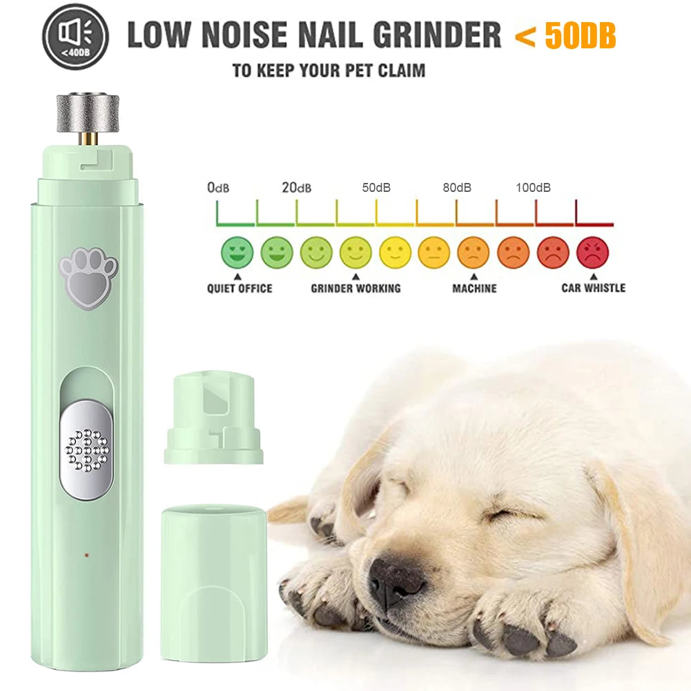 Electric Pet Nail Grinder with LED Light Cat Dog Nail Clippers USB Rechargeable Paws Nail Cutter Pet Grooming Trimmer Supplies