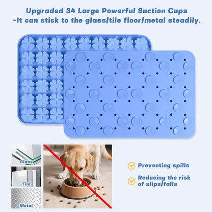 Dog Lick Mat, 23.6"X 15.7" Large Silicone Snuffle Mat with Suction Cups, Slow Feeder for Small Medium Large Dogs Slow Eating, Boredom Reducer (Blue)