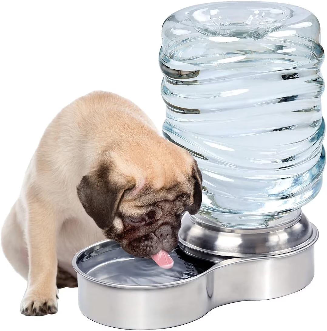 Stainless Steel Pet Water Fountain for Dogs and Cats with Automatic Gravity Dispenser