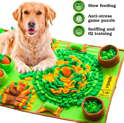 Snuffle Mat for Dogs - 33.5 X 19.7 Pet Food & Dog Feeding Mat – Best Dog Boredom & Enrichment Toys for Large and Medium Smart Dogs – Interactive Snuffle Puzzle Toys for Training & Licking Fun