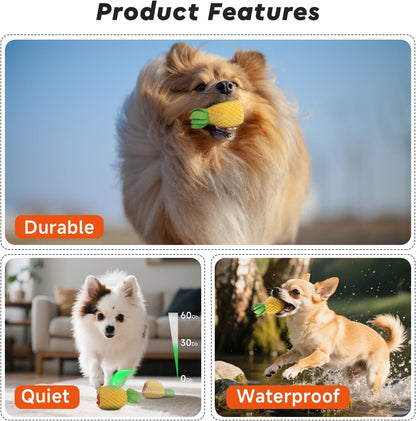 Interactive Dog Toys Ball Small, 2.1 Inch Bouncing Rotating Ball, Pet Toys for Small Dogs, USB Rechargeable (Orange)