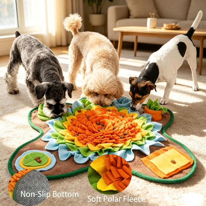 Dogs Snuffle Mat Pet Feeding Mats Puppy Sniffing Pad ,Cat Doggies Interactive Puzzle Toys for Multiple Breeds Encourages Natural Foraging Skills,Training and Stress Release (Orange)