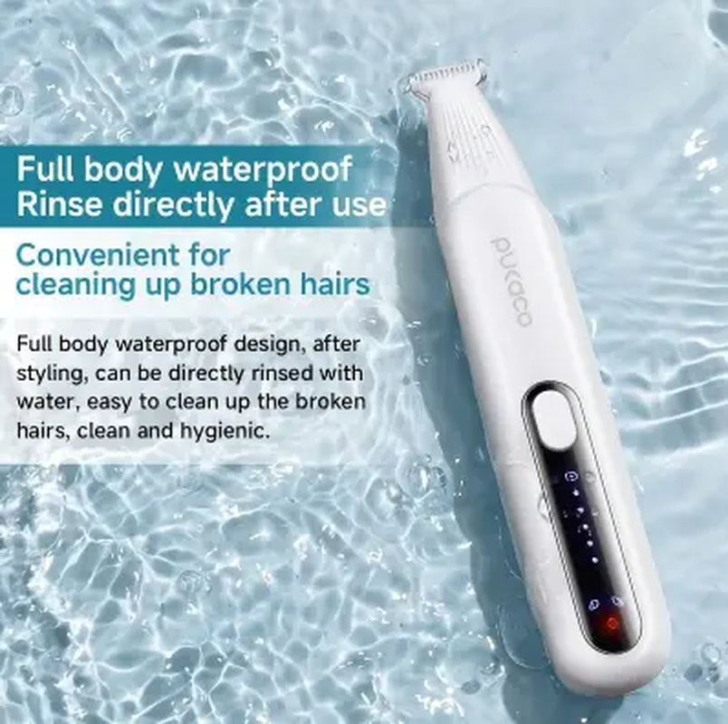 Pukaco Rechargeable Pet Hair Trimmer Kit Cordless Quiet Dog Trimmer with LED Light Waterproof Low Noise Grooming Tool for Small Dogs & Cats