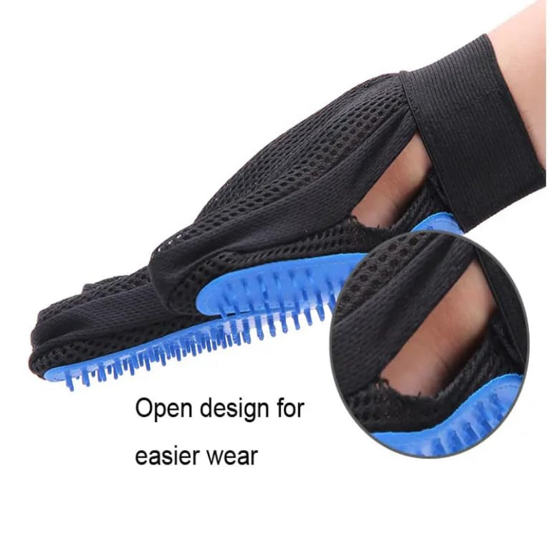 | Pet Grooming | Gentle | Efficient Hair Fur Removal | Bath | Pet Glove Brush (Blue - Right Hand Only)