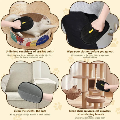 Pet Hair Remover Gloves for Cats & Dogs, Electrostatic Pet Hair Removal Gloves Brush for Pets Hair, Upgraded Animal Fur Removal Tool, Reusable Cats & Dogs Grooming Gloves for Hair Electro Static Gloves