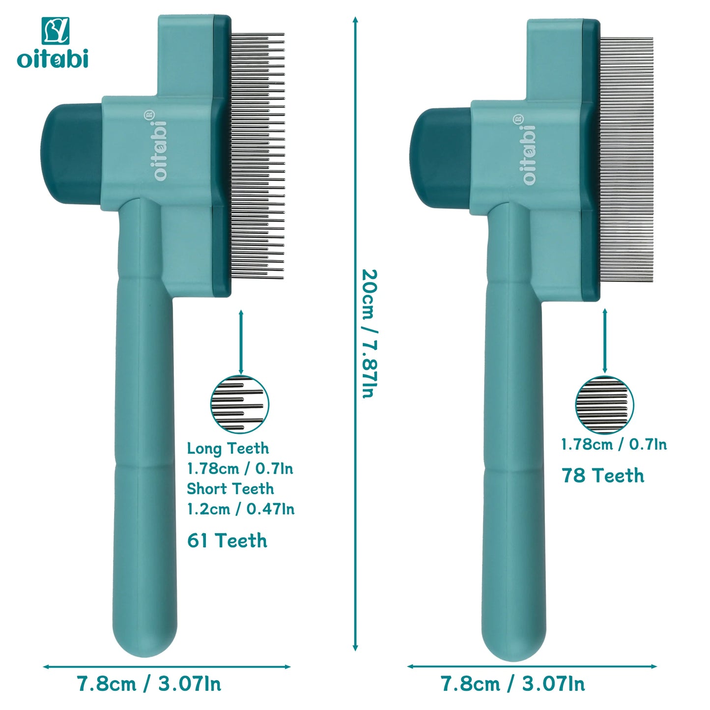 1/2PCS Flea Comb for Dogs and Cats with Release Button Fine Tooth Dog Comb for Pet Hair Removal, Cleaning Remove Fleas Eg