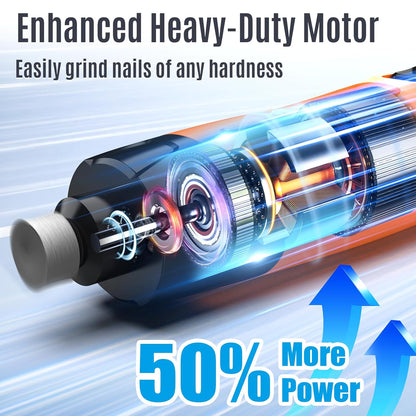 New 6-Speed Dog Nail Grinder - 50% More Power Dog Nail Trimmers with 2 LED Lights Quiet 7H Running Time Electric Pet Nail Grinder File Toenail Grinder for Large Medium Small Dogs & Cats (OR)