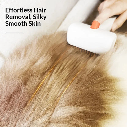 Petgravity 2-In-1 Pet Dematting & Deshedding Comb for Dogs Cats Rotatable Pin Safe 2Mm Blade One-Click Hair Removal
