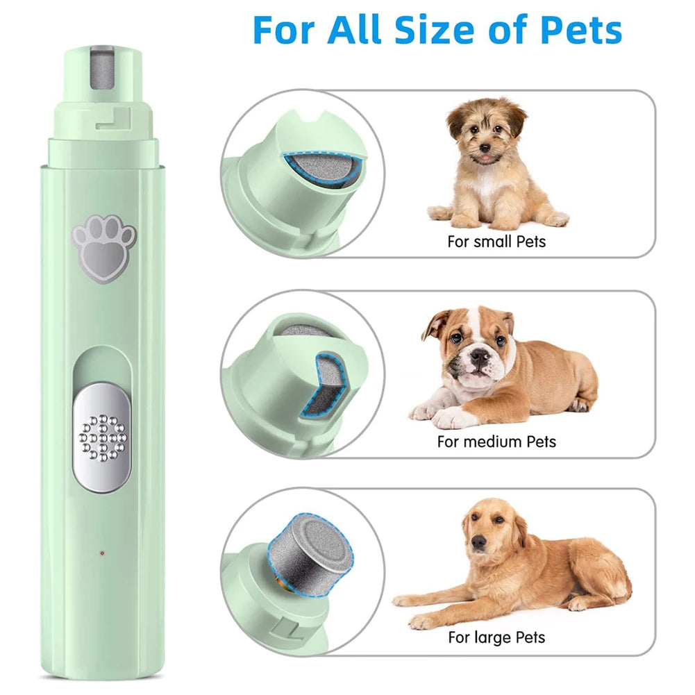 Electric Pet Nail Grinder with LED Light Cat Dog Nail Clippers USB Rechargeable Paws Nail Cutter Pet Grooming Trimmer Supplies