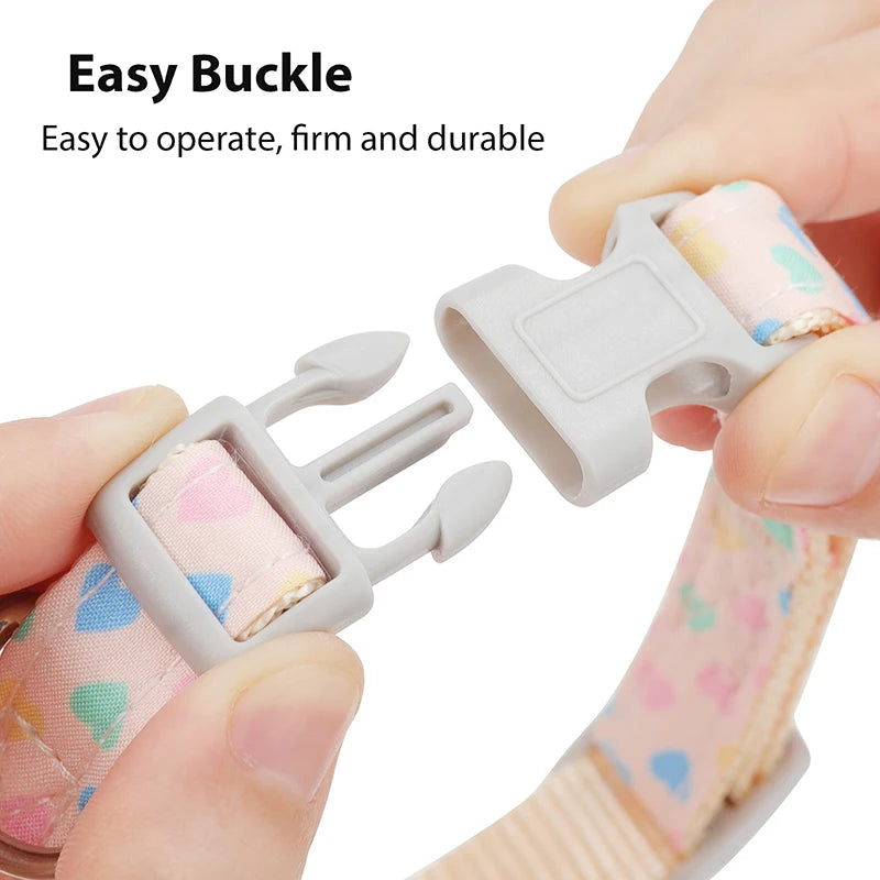 Pet Collar for Airtag Cute Anti-Lost Dog Cat Collar Adjustable Nylon Pet Collar for Small Dog