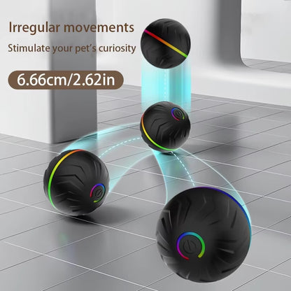 Intelligent Teasing Dog Ball, Interactive Dog Toys, Random Rolling & Jumping, Dazzling Colorful Lights, Long Life 4H, Comes