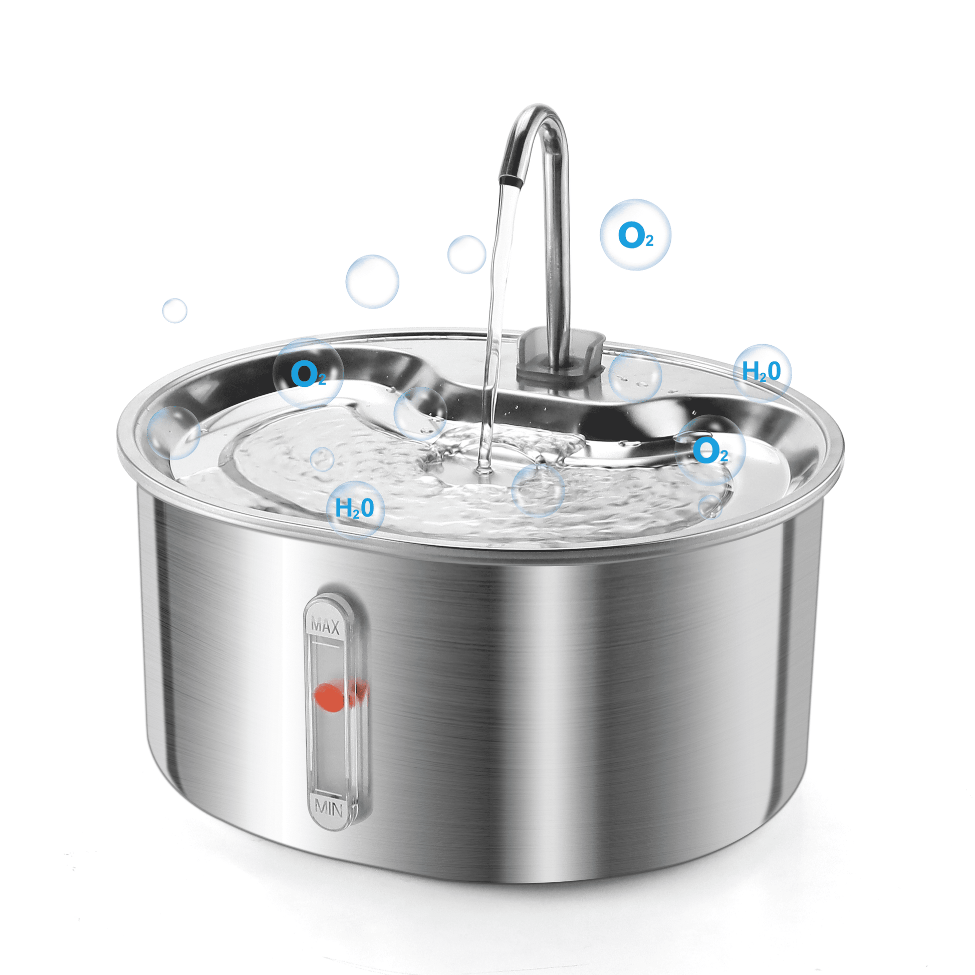 304 Stainless Steel Pet Water Fountain, 3.2L Automatic Electric Drinking Bowl for Cats and Dogs