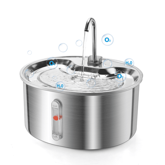 304 Stainless Steel Pet Water Fountain, 3.2L Automatic Electric Drinking Bowl for Cats and Dogs