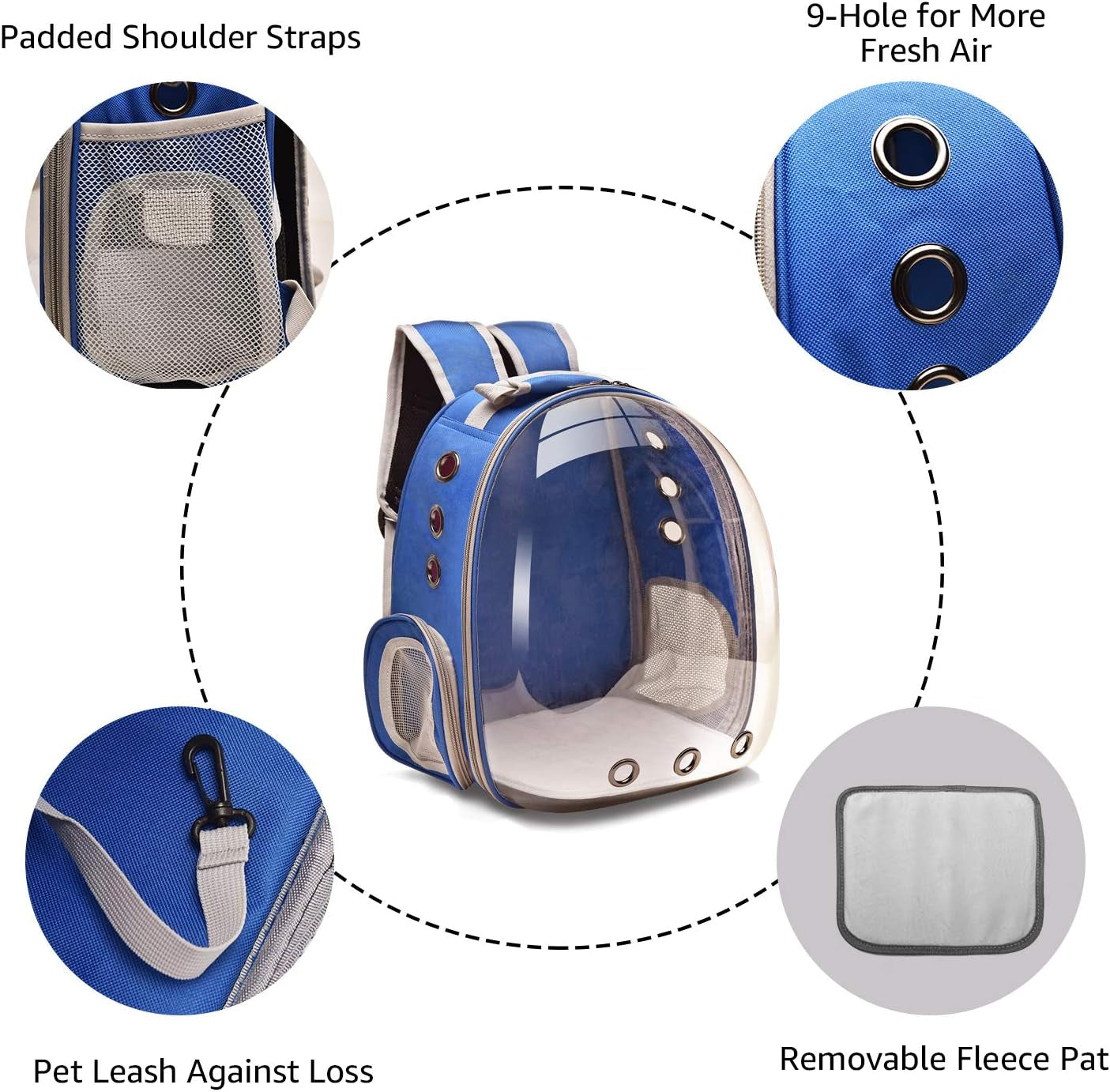 Cat Carrier Dog Carrier Backpack, Pet Carrier Back Pack Front Pack for Small Medium Cat Puppy Doggie, Dog Body Carrying Bag Travel Space Capsule