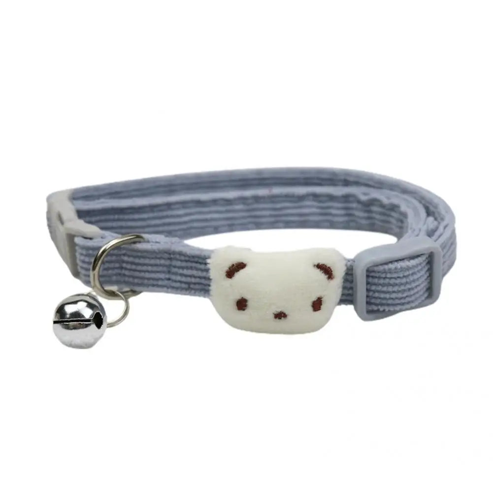 Lovely Pet Collar Adjustable Cartoon Style Soft Pet Necklace with Bell Adjustable Small Dog Cat Collar Pet Supplies