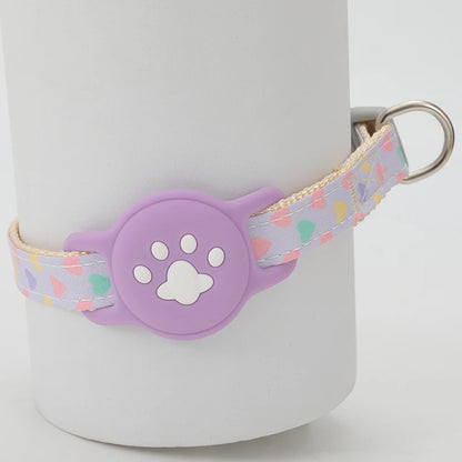 Pet Collar for Airtag Cute Anti-Lost Dog Cat Collar Adjustable Nylon Pet Collar for Small Dog