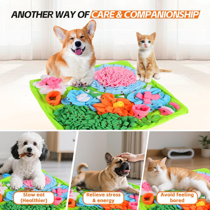 Snuffle Mat for Dogs, 20 X 20 Inches Dog Puzzle Toy for Boredom & Slow Eating, Washable Snuffle Mat for Puppies, Small & Medium Dogs, Cats & Rabbits