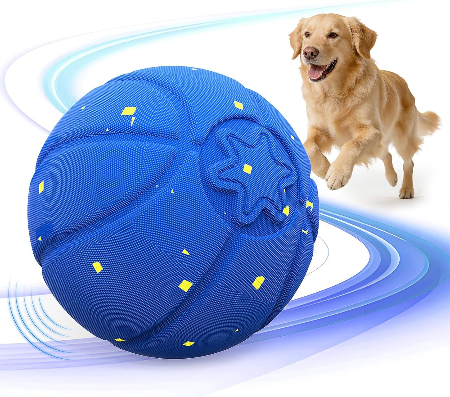 Interactive Dog Ball, Automatic Rolling Dog Toys with 3 Play Modes, E-TPU Material Dog Balls, IP65 Waterproof Interactive Dog Toys for Medium Dogs(Blue)
