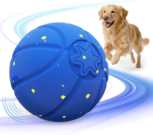 Interactive Dog Ball, Automatic Rolling Dog Toys with 3 Play Modes, E-TPU Material Dog Balls, IP65 Waterproof Interactive Dog Toys for Medium Dogs(Blue)