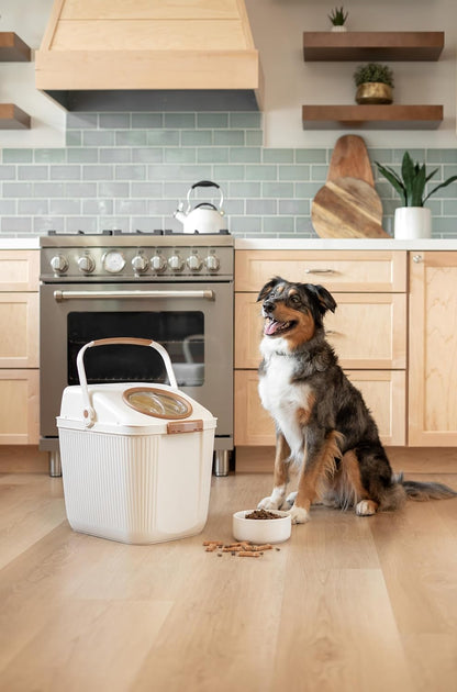Lightweight Airtight Pet Food Storage Container, Eco-Friendly Recycled Plastic with Easy-Access Lid, Holds up to 25 Lb Dry Dog or Cat Food