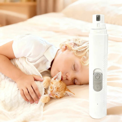 USB Rechargeable Electric Pet Nail Grinder for Dogs & Cats – Quiet Motor with Diamond Grinding Wheel