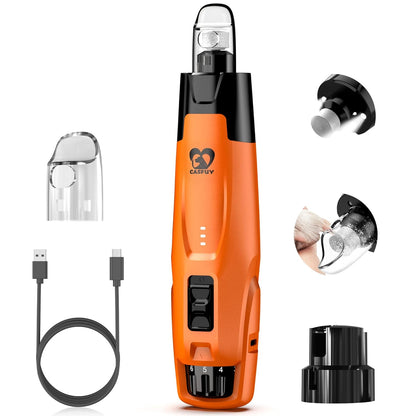 New 6-Speed Dog Nail Grinder - 50% More Power Dog Nail Trimmers with 2 LED Lights Quiet 7H Running Time Electric Pet Nail Grinder File Toenail Grinder for Large Medium Small Dogs & Cats (OR)