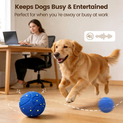 Interactive Dog Ball, Automatic Rolling Dog Toys with 3 Play Modes, E-TPU Material Dog Balls, IP65 Waterproof Interactive Dog Toys for Medium Dogs(Blue)