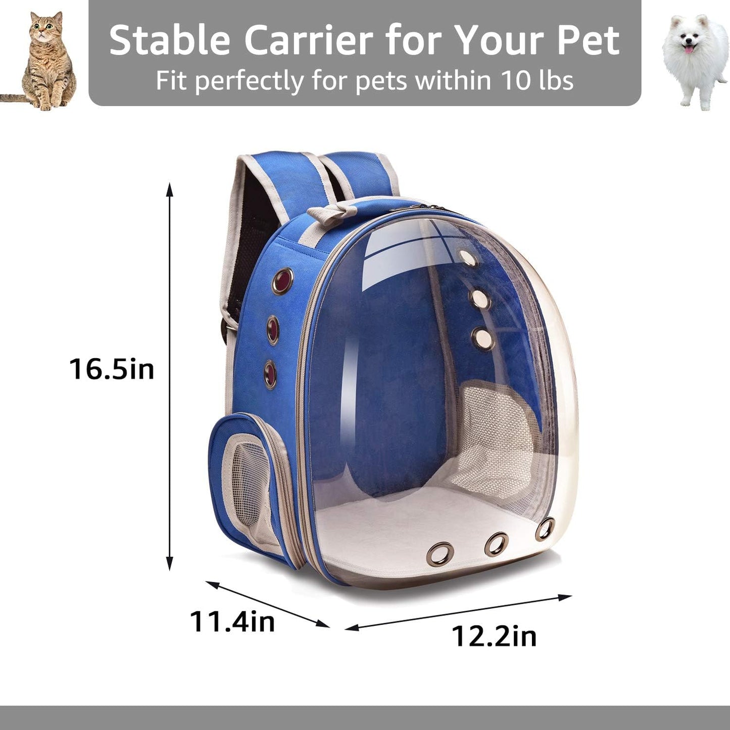 Cat Carrier Dog Carrier Backpack, Pet Carrier Back Pack Front Pack for Small Medium Cat Puppy Doggie, Dog Body Carrying Bag Travel Space Capsule