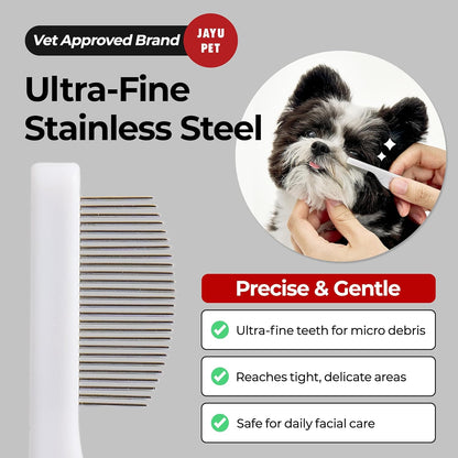 Facial Grooming Comb | Dog Eye Combs, Stress-Free Eye Gunk Remover for Dogs & Cats, Pet Facial Brush, Cat Grooming Kit