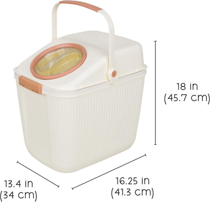 Lightweight Airtight Pet Food Storage Container, Eco-Friendly Recycled Plastic with Easy-Access Lid, Holds up to 25 Lb Dry Dog or Cat Food