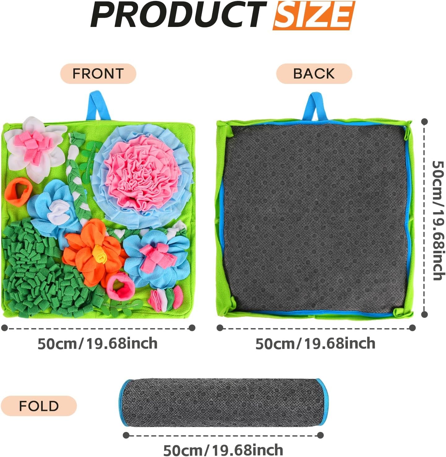 Snuffle Mat for Dogs, 20 X 20 Inches Dog Puzzle Toy for Boredom & Slow Eating, Washable Snuffle Mat for Puppies, Small & Medium Dogs, Cats & Rabbits