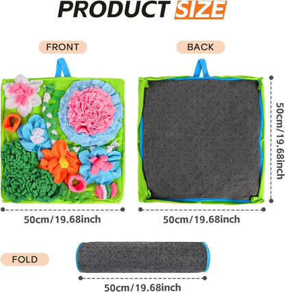 Snuffle Mat for Dogs, 20 X 20 Inches Dog Puzzle Toy for Boredom & Slow Eating, Washable Snuffle Mat for Puppies, Small & Medium Dogs, Cats & Rabbits