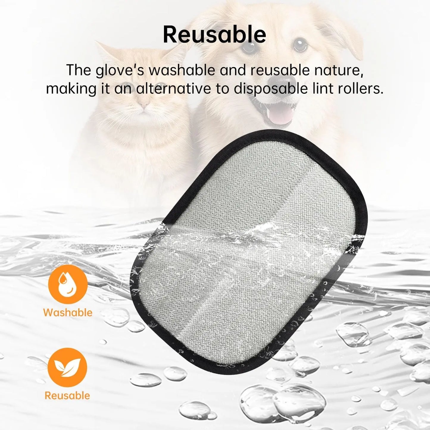 Pet Hair Remover Gloves for Cats & Dogs, Electrostatic Pet Hair Removal Gloves Brush for Pets Hair, Upgraded Animal Fur Removal Tool, Reusable Cats & Dogs Grooming Gloves for Hair Electro Static Gloves