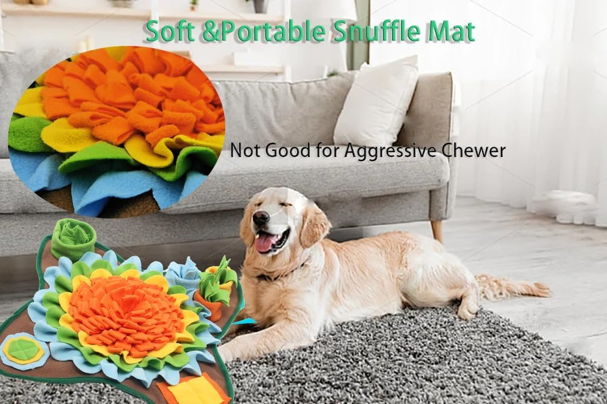 Dogs Snuffle Mat Pet Feeding Mats Puppy Sniffing Pad ,Cat Doggies Interactive Puzzle Toys for Multiple Breeds Encourages Natural Foraging Skills,Training and Stress Release (Orange)