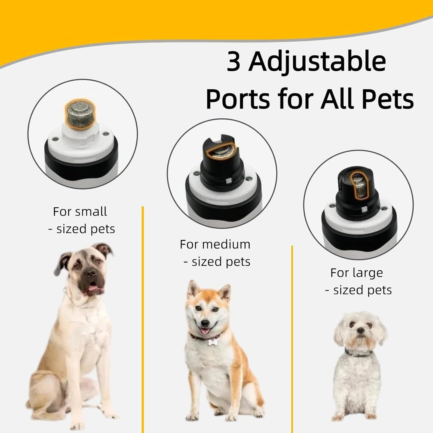 Silent Pet Nail Grinder with Dual LED Lights & 3 Speeds, USB Rechargeable Cordless Pet Nail Trimmer for Dogs and Cats (1 Set + 2*Replacement Heads)