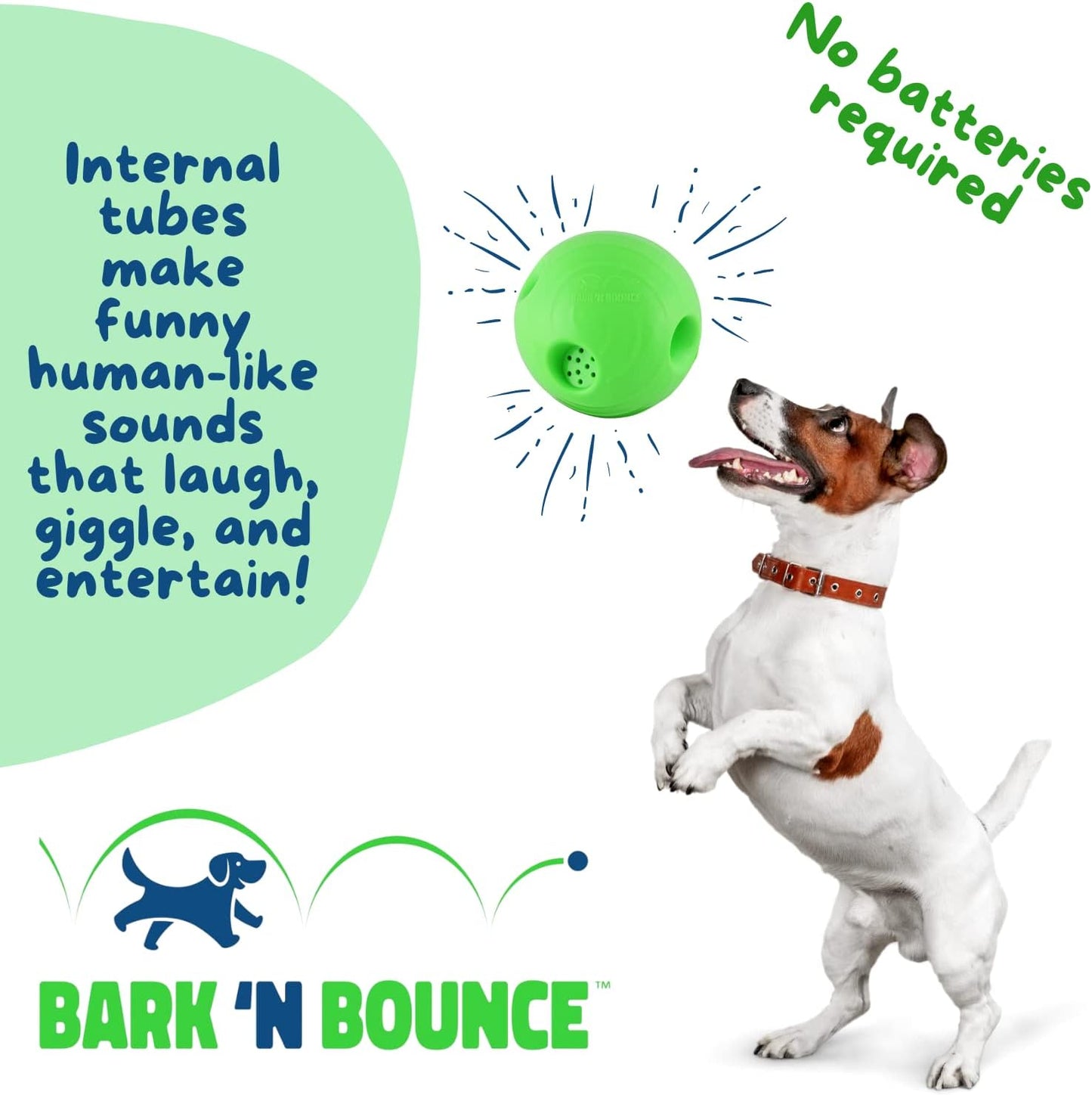 Bark N Bounce: the Interactive Dog Toy Ball That Bounces and Laughs, Engaging Your Dog'S Natural Instincts | Small/Medium 3.75In | Dogs 30Lbs and Under